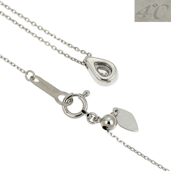 4℃ Pt850 ペアシェイプカット ダイヤモンド ペンダントネックレス