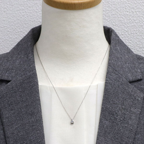 4℃ Pt850 ペアシェイプカット ダイヤモンド ペンダントネックレス