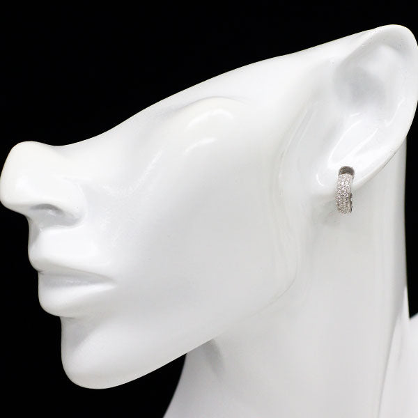 K18WG ダイヤモンド ピアス 0.50ct フープ パヴェ