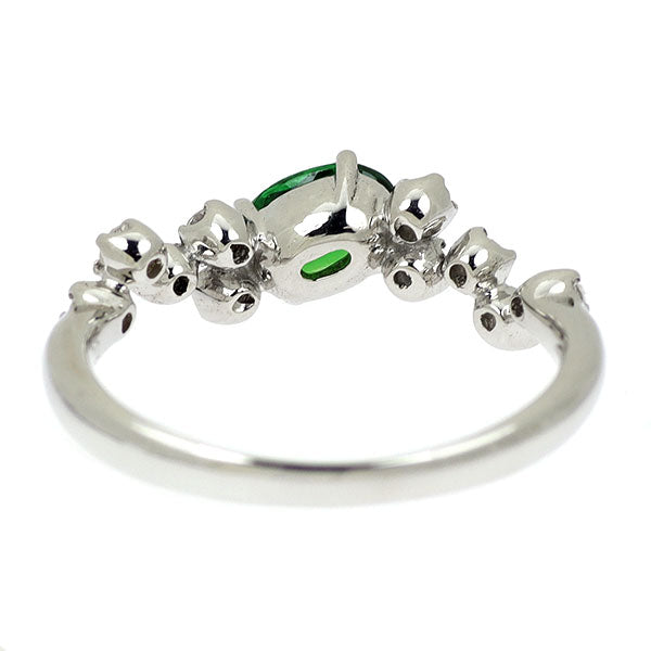 Pt900 Green Garnet Diamond Ring 0.50ct D0.20ct