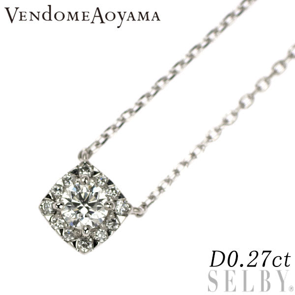 Vendome Aoyama Pt950/ Pt850 Diamond Pendant Necklace 0.27ct Hervé