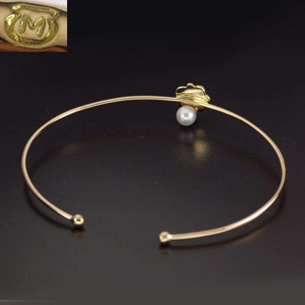 MIKIMOTO K18YG Akoya pearl bangle diameter approx. 5.0mm Flower