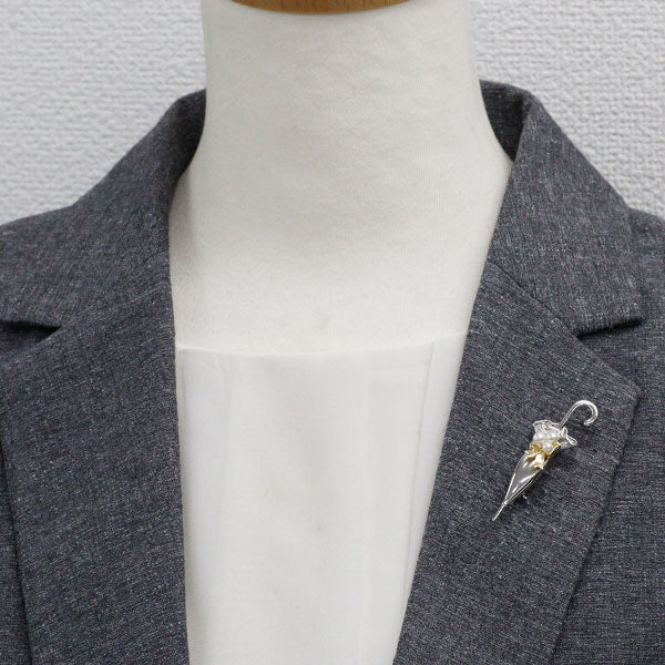 Mikimoto SV/ K18YG Akoya Pearl Brooch Umbrella Diameter approx. 3.2-4.0mm