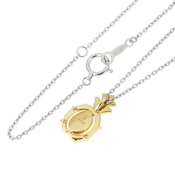MIKIMOTO K18YG/WG Baby Akoya Pearl Diamond Pendant Necklace Diameter approx. 3.0mm Pineapple