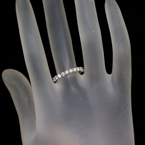 Royal Asscher Pt900 Diamond Ring 0.61ct Half Eternity