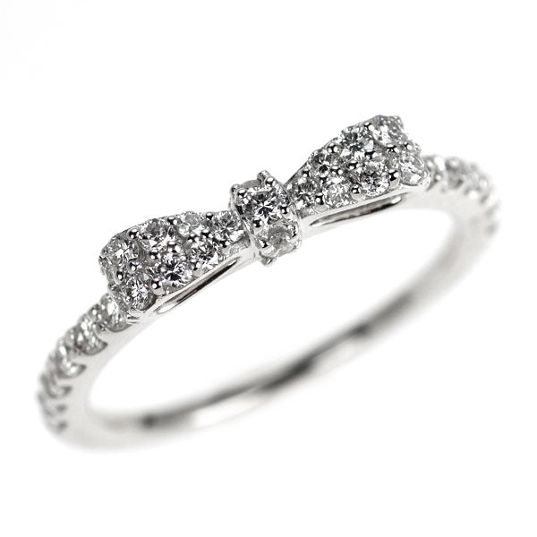Ponte Vecchio K18WG Diamond Ring 0.33ct Ribbon