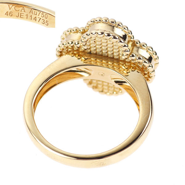 Van Cleef & Arpels K18YG Shell Diamond Ring Vintage Alhambra No. 46