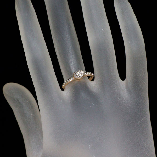 Ponte Vecchio K18PG Diamond Ring 0.25ct Heart Pave