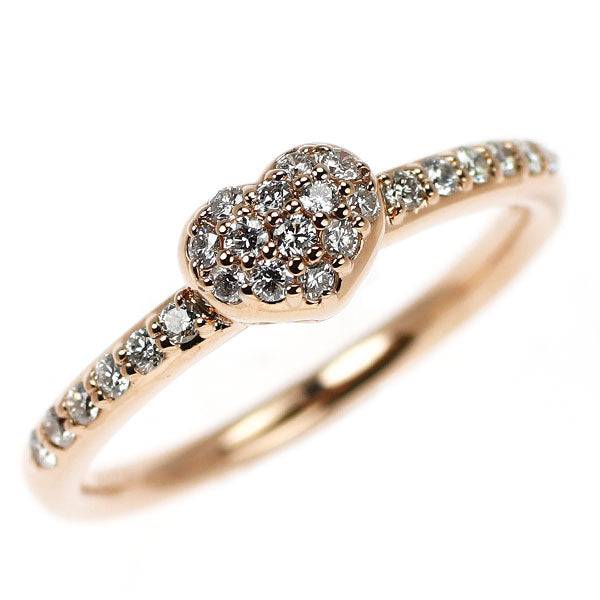 Ponte Vecchio K18PG Diamond Ring 0.25ct Heart Pave