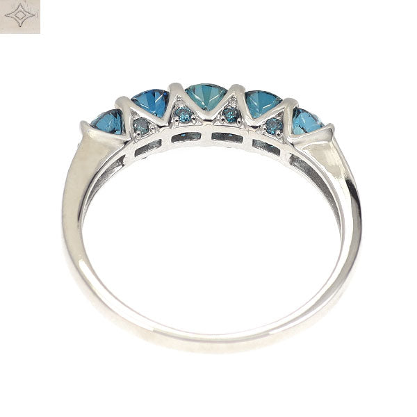 GSTV K18WG Treat Blue Diamond Ring 1.10ct Single Character