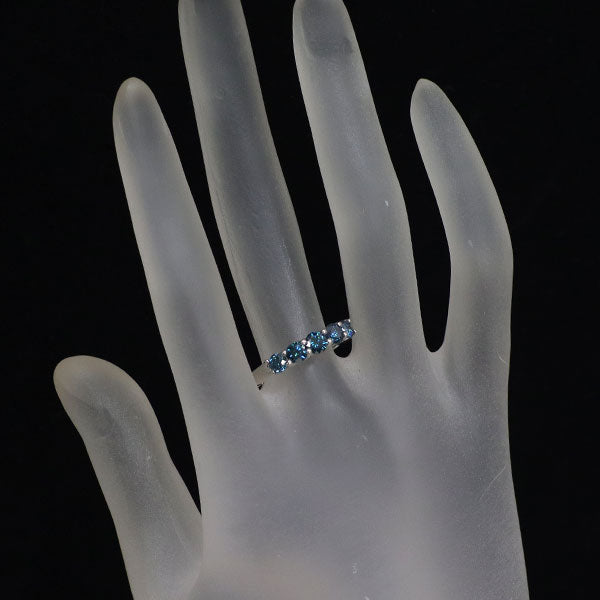 GSTV K18WG Treat Blue Diamond Ring 1.10ct Single Character