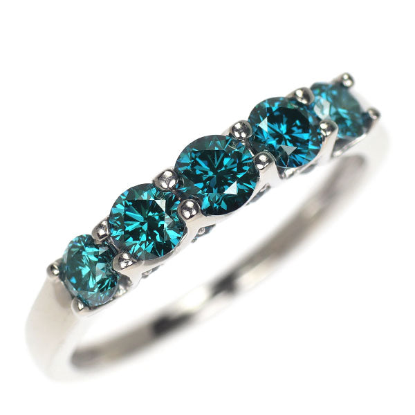 GSTV K18WG Treat Blue Diamond Ring 1.10ct Single Character