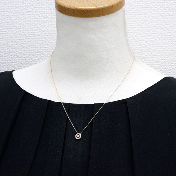 Vendome Aoyama K18YG Diamond Pendant Necklace 0.126ct E VS2 EX D0.06ct