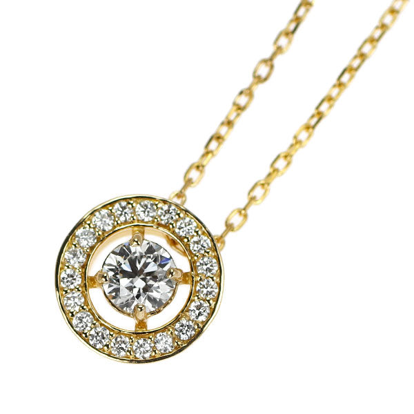 Vendome Aoyama K18YG Diamond Pendant Necklace 0.126ct E VS2 EX D0.06ct