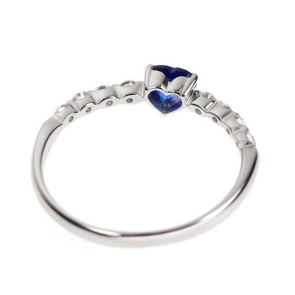 Pt900 ハートシェイプ サファイア ダイヤモンド リング 0.44ct D0.20ct