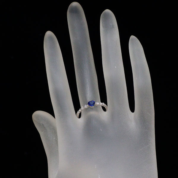 Pt900 ハートシェイプ サファイア ダイヤモンド リング 0.44ct D0.20ct