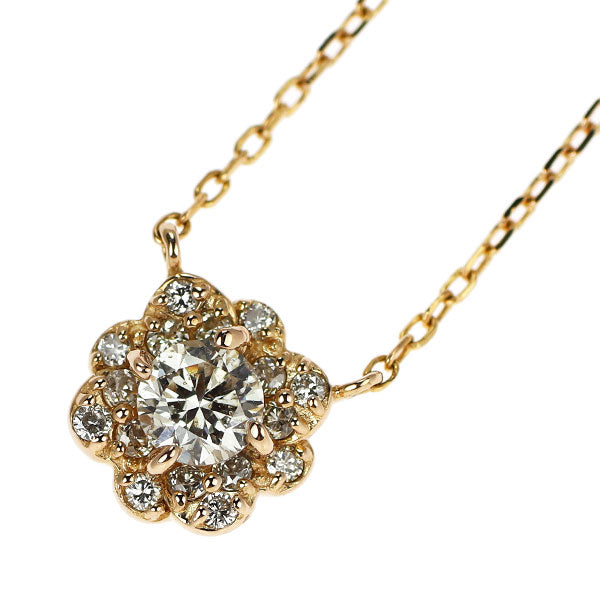 サマンサティアラ K18YG ダイヤモンド ペンダントネックレス 0.25ct フラワー