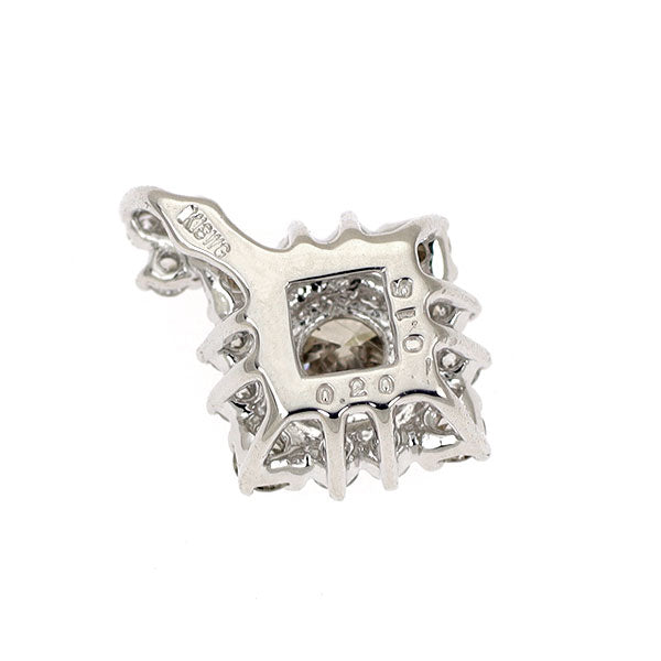 K18WG ダイヤモンド ペンダントトップ 0.20ct D0.15ct