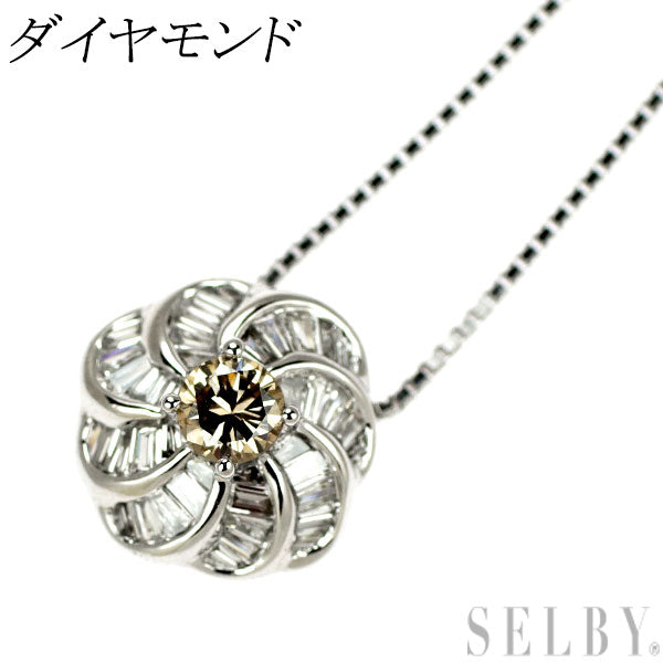 K18WG Diamond Pendant Necklace