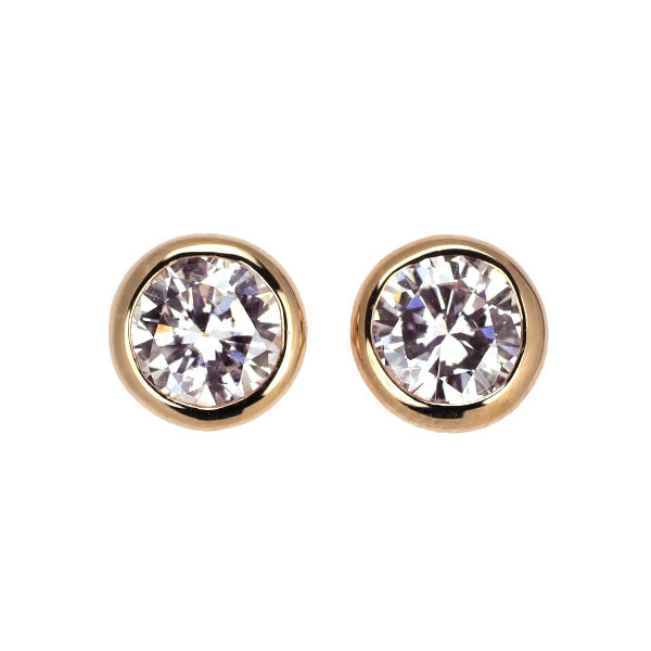 K18PG Natural pink diamond earrings 0.891ct FP SI2