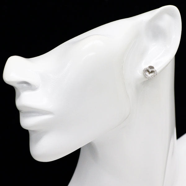 K18WG ダイヤモンド ピアス 0.32ct ハート