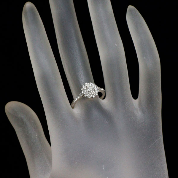 Pt950 ダイヤモンド リング 0.26ct D0.44ct