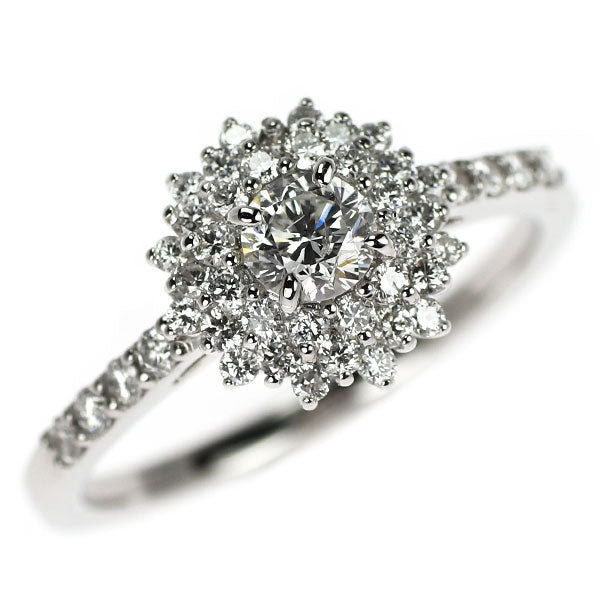 Pt950 ダイヤモンド リング 0.26ct D0.44ct