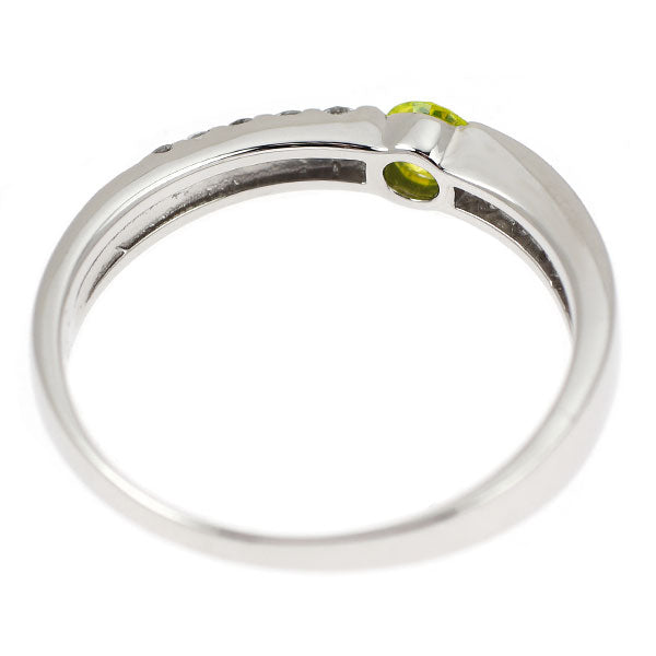 Pt900 Apple Green Diamond Ring 0.207ct D0.16ct