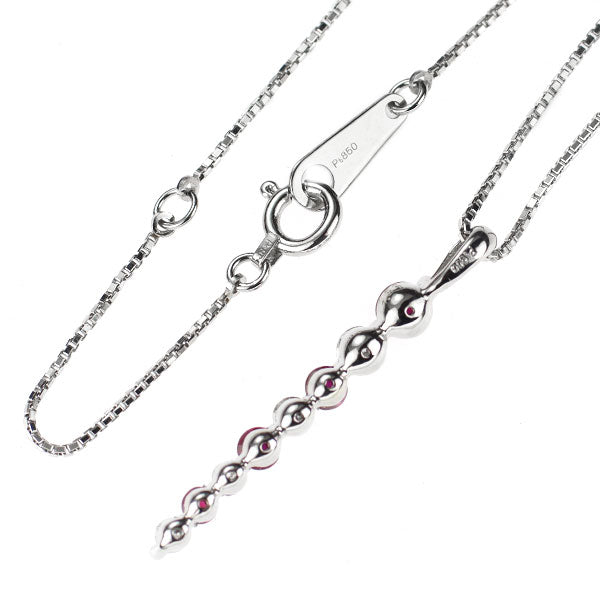 Pt900/ Pt850 ルビー ダイヤモンド ペンダントネックレス 0.37ct D0.23ct