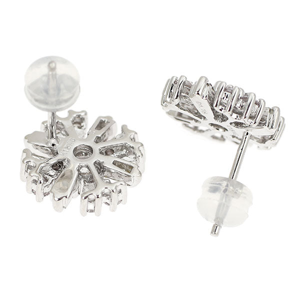 K18WG Diamond Earrings 1.78ct Snowflake