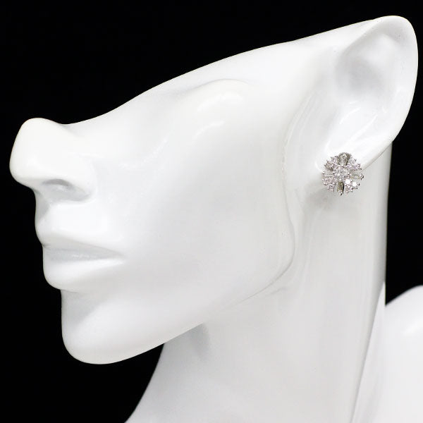 K18WG Diamond Earrings 1.78ct Snowflake