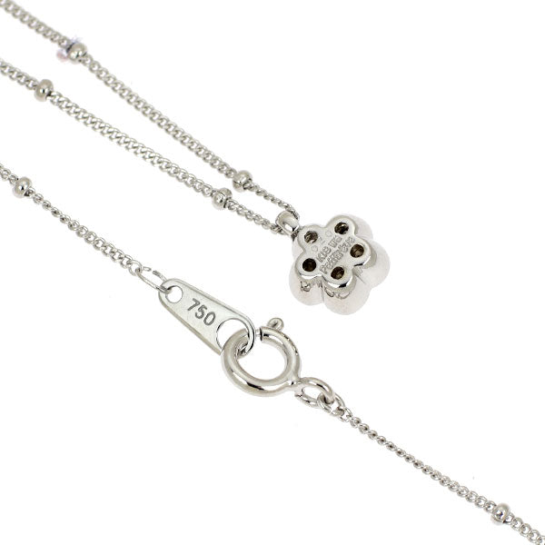 K18WG ダイヤモンド ペンダントネックレス 0.20ct フラワー