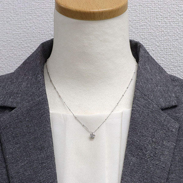 K18WG ダイヤモンド ペンダントネックレス 0.20ct フラワー