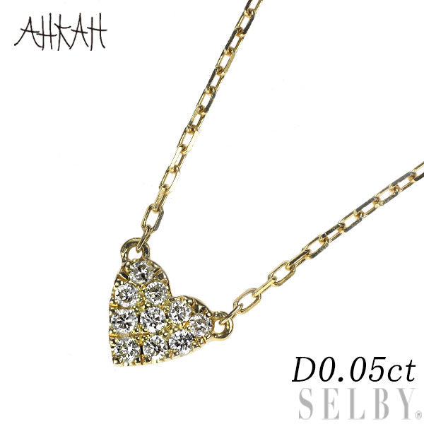 Vivienne Couture/Aker K18YG Diamond Pendant Necklace 0.05ct Heart Pave