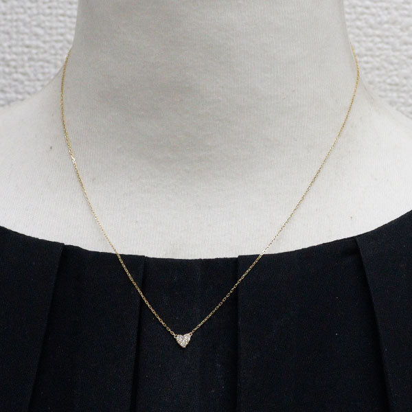 Vivienne Couture/Aker K18YG Diamond Pendant Necklace 0.05ct Heart Pave