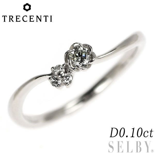 Trescente K18WG Diamond Ring 0.10ct Flora