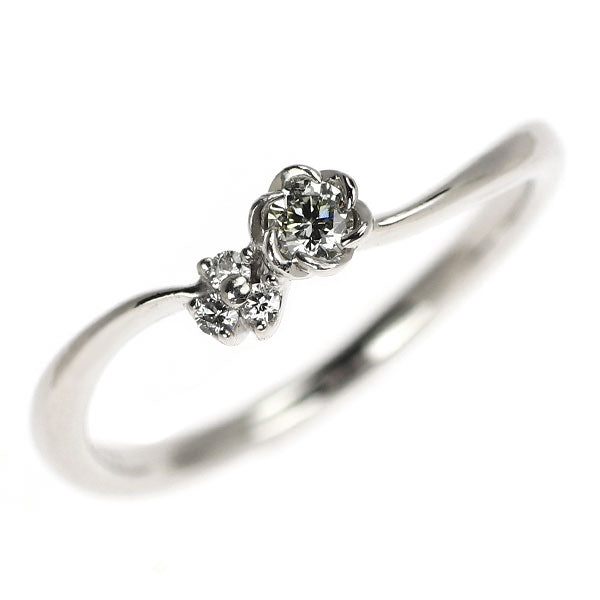 Trescente K18WG Diamond Ring 0.10ct Flora