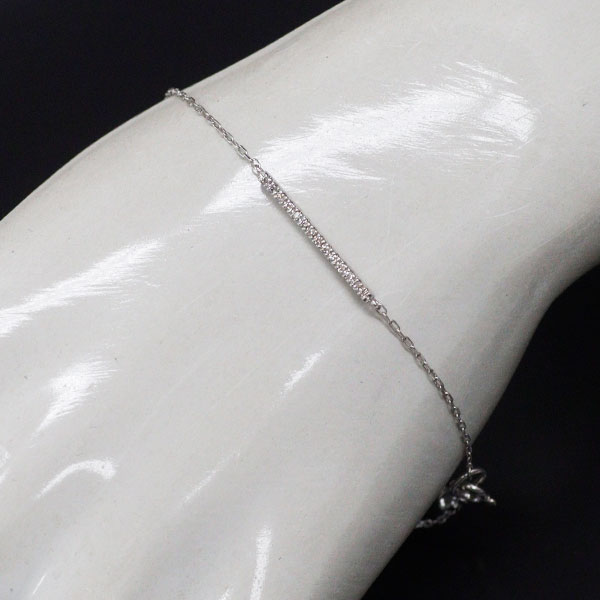 Hirotaka/Hirotaka K10WG Diamond Bracelet 0.07ct GOSSAMER / Gossamer Short Bar