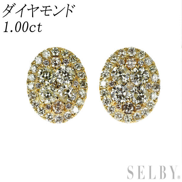 K18YG ダイヤモンド ピアス 1.00ct パヴェ