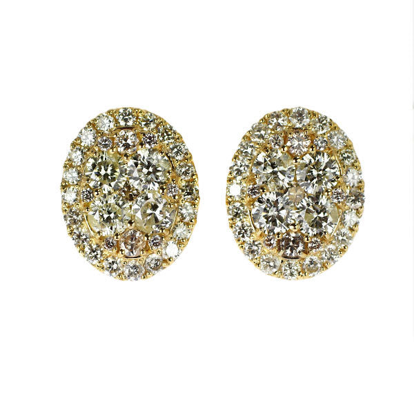 K18YG ダイヤモンド ピアス 1.00ct パヴェ