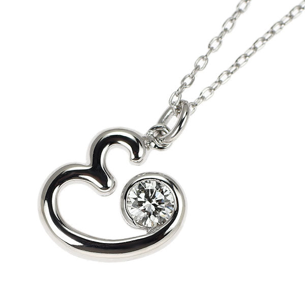 Kashikei/Forevermark K18WG Diamond Pendant Necklace 0.15ct Initial "E"