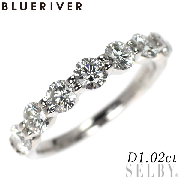 Blue River Pt900 Diamond Ring 1.02ct Half Eternity