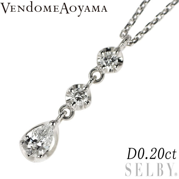 Vendome Aoyama Pt950/ Pt850 Diamond Pendant Necklace 0.20ct