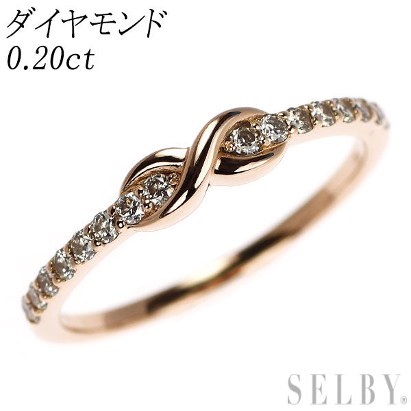 K18PG ダイヤモンド リング 0.20ct ハーフエタニティ