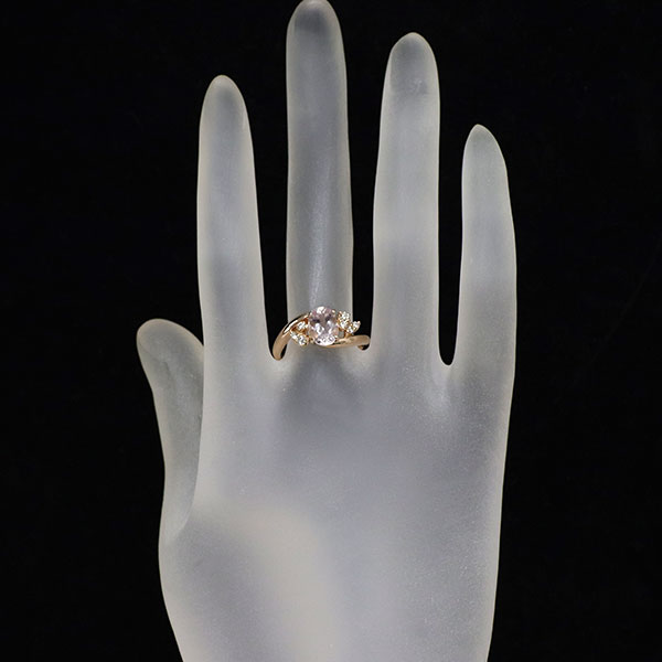 K18PG モルガナイト ダイヤモンド リング 1.09ct D0.16ct