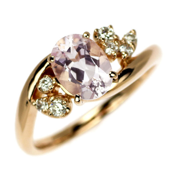 K18PG モルガナイト ダイヤモンド リング 1.09ct D0.16ct