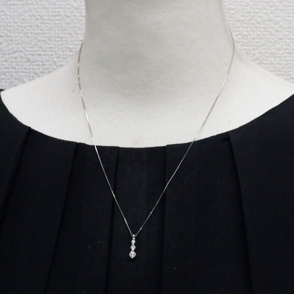 Pt900/ Pt850 ダイヤモンド ペンダントネックレス 0.40ct