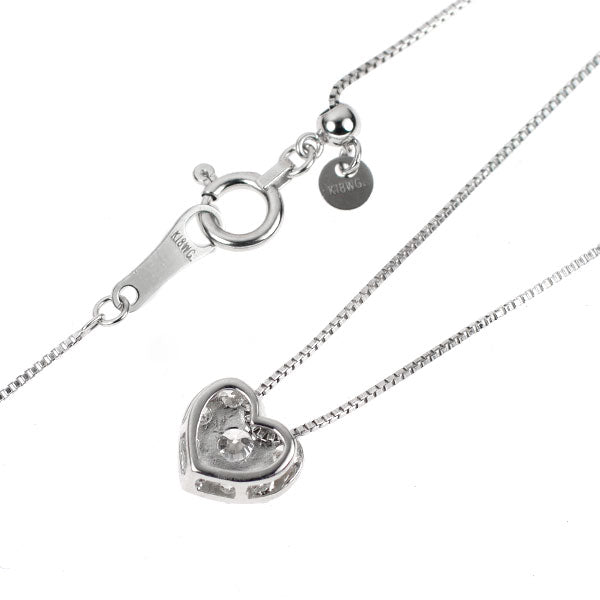 K18WG ダイヤモンド ペンダントネックレス 0.30ct ハート