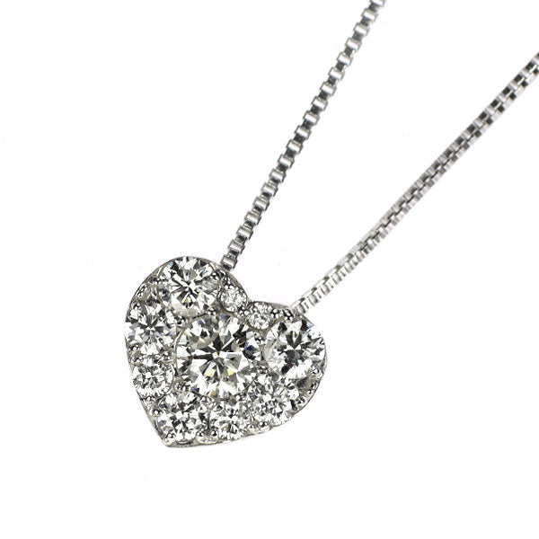 K18WG ダイヤモンド ペンダントネックレス 0.30ct ハート