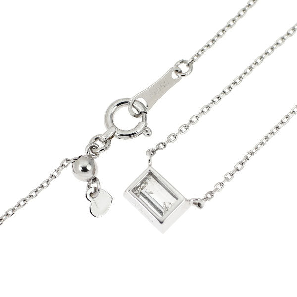 新品 Pt950/ Pt850 バゲット ダイヤモンド ペンダントネックレス 0.570ct H VS1【エスコレ】鍛造ミルグレイン